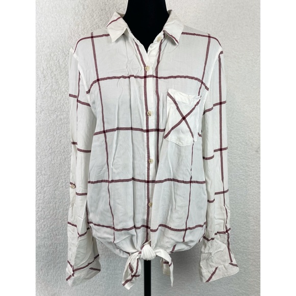THREAD & SUPPLY • White Plaid Long Sleeve Button-Down Shirt - Picture 16 of 16